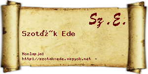 Szoták Ede névjegykártya